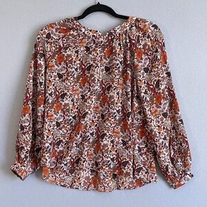 Madewell x Karen Walker Flowy‎ Silk Top XXS Floral Cottagecore Bohemian City